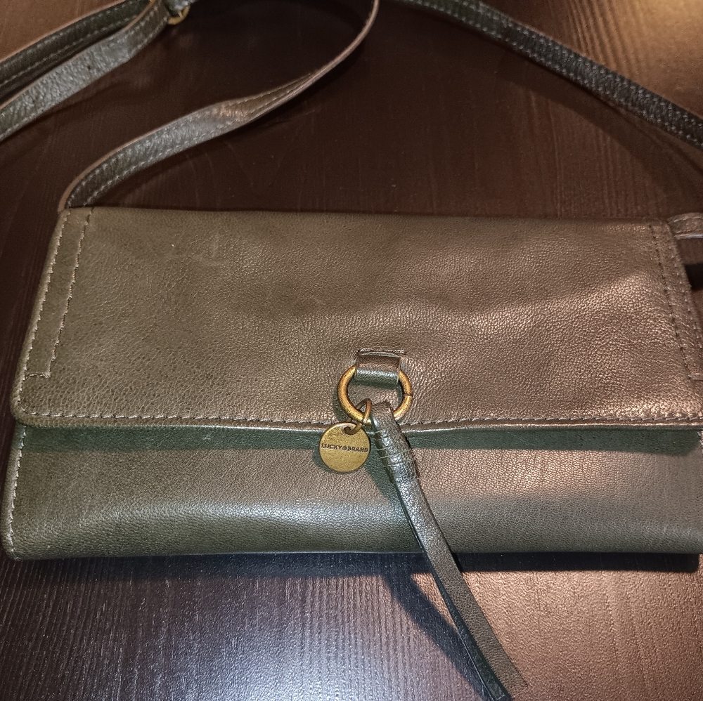 Lucky brand green small across body bag